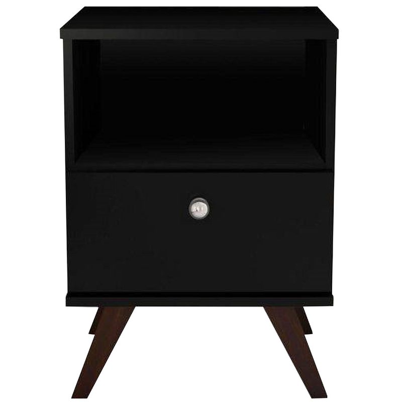 HOGA - Velador 1 Cajón(es) Retro 38x58x38 cm Negro