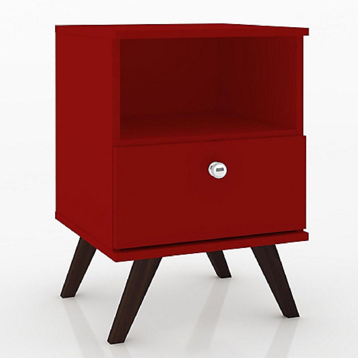 HOGA - Velador 1 Cajón(es) Retro 40x58x38 cm Rojo