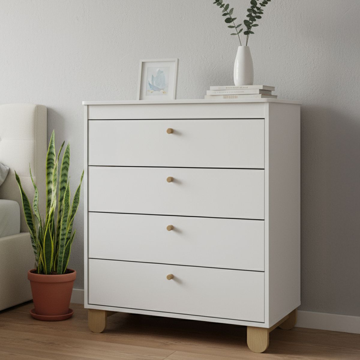 KIDSCOOL - Cómoda 4 Cajón(es) Zupi 77x93x46 cm Blanca