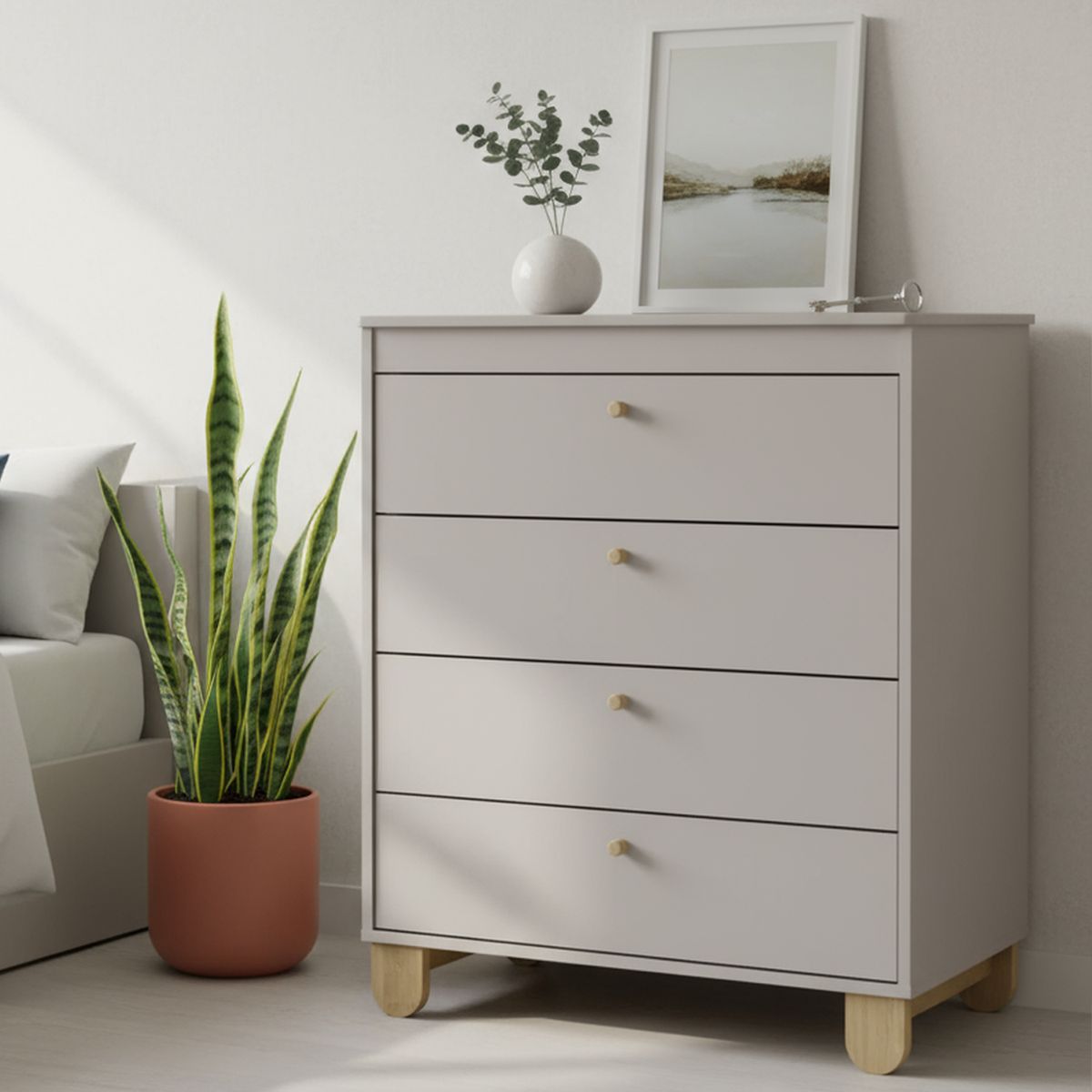 KIDSCOOL - Cómoda 4 Cajón(es) Zupi 77x93x46 cm Gris