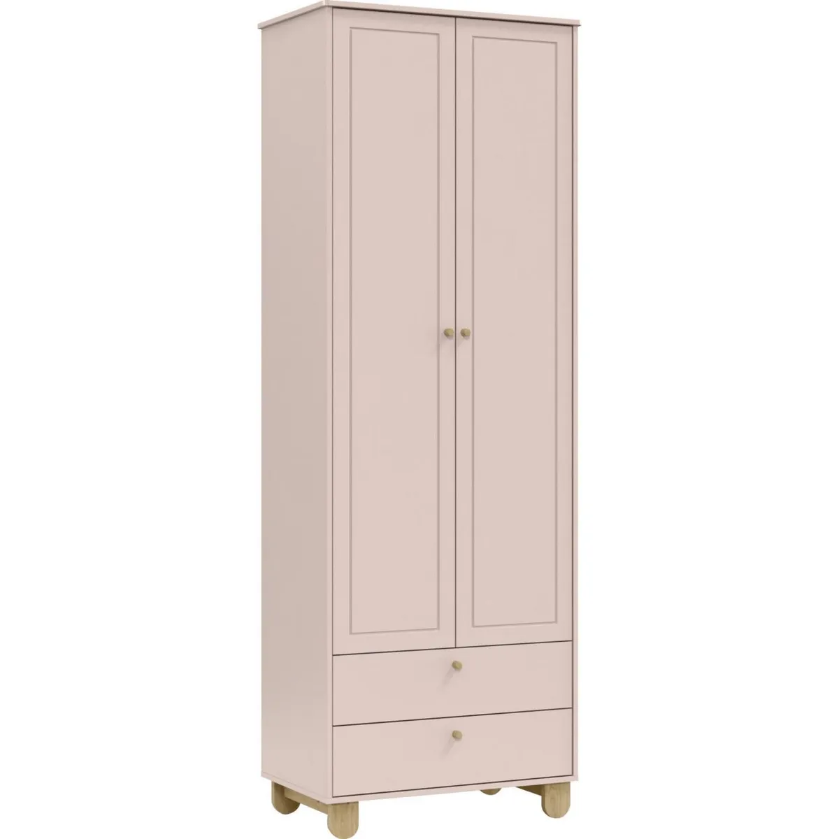 KIDSCOOL - Clóset 2 Puerta(s) 2 Cajón(es) 3 Repisa(s) 77x218x46 cm Rosado