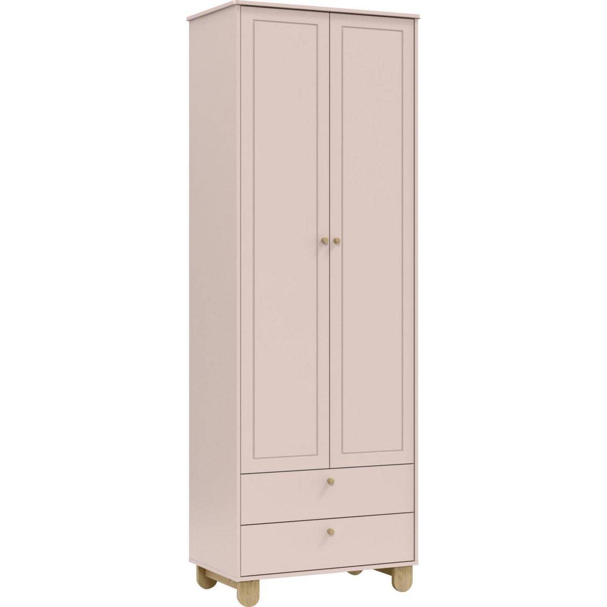 KIDSCOOL - Clóset 2 Puerta(s) 2 Cajón(es) 3 Repisa(s) 77x218x46 cm Rosado