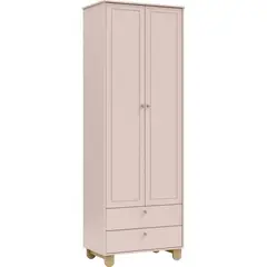 KIDSCOOL - Clóset 2 Puerta(s) 2 Cajón(es) 3 Repisa(s) 77x218x46 cm Rosado