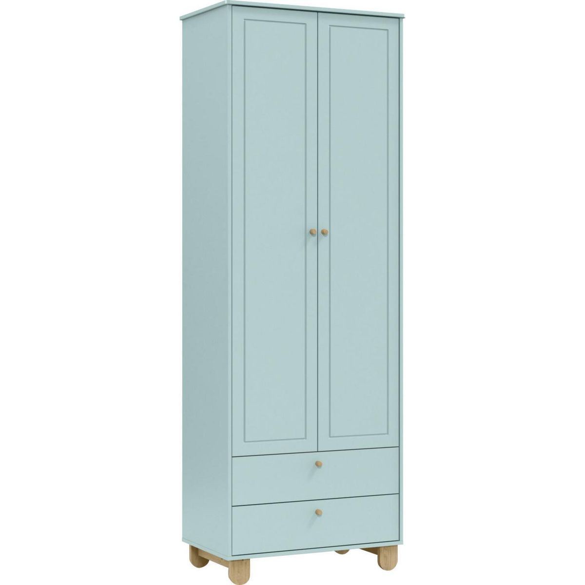 KIDSCOOL - Clóset 2 Puerta(s) 2 Cajón(es) 3 Repisa(s) 77x218x46 cm Menta
