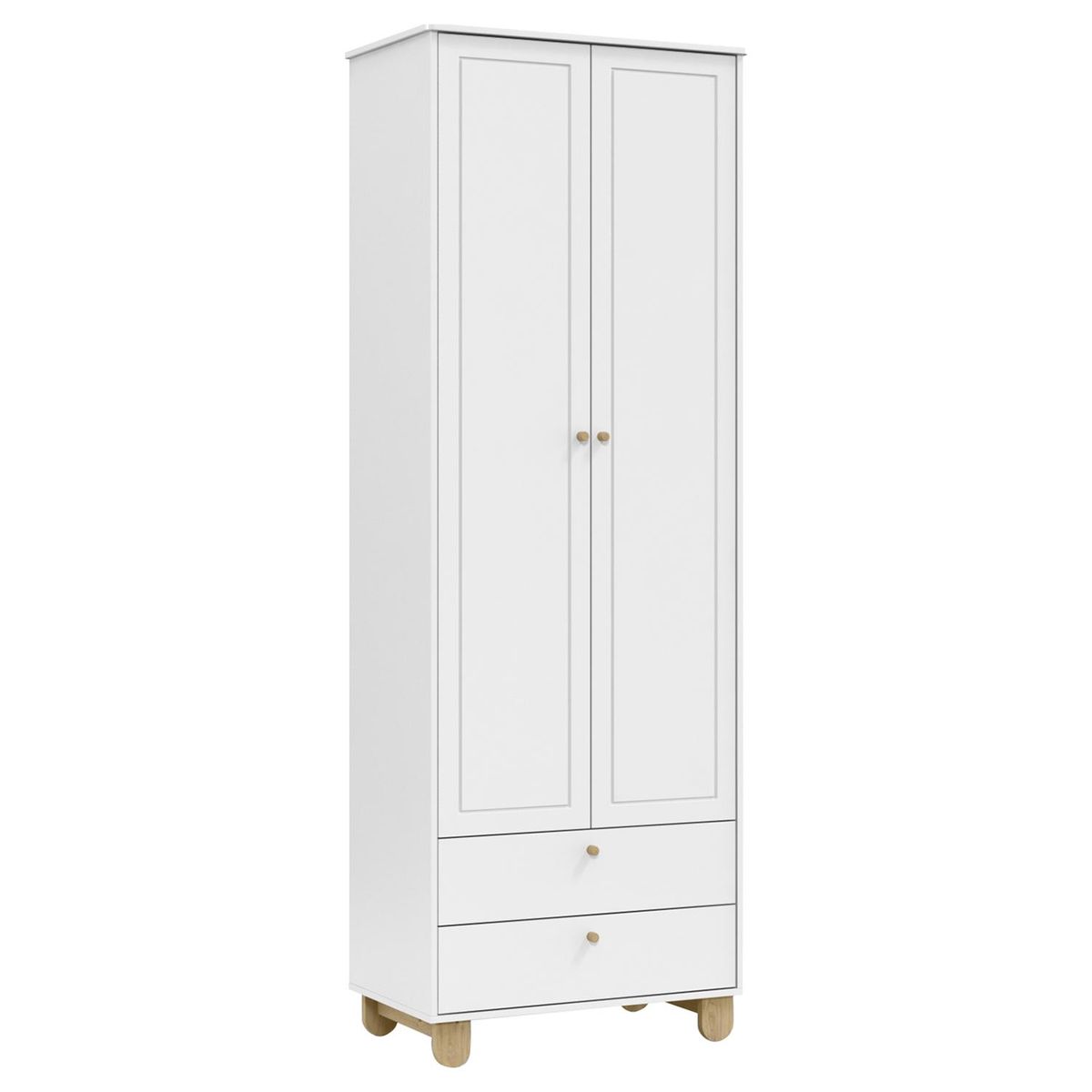 KIDSCOOL - Clóset 2 Puerta(s) 2 Cajón(es) 3 Repisa(s) 77x218x46 cm Blanco