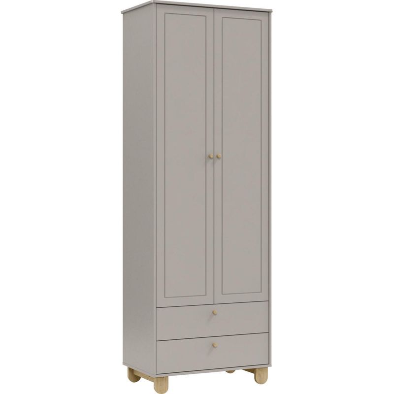 KIDSCOOL - Clóset 2 Puerta(s) 2 Cajón(es) 3 Repisa(s) 77x218x46 cm Gris