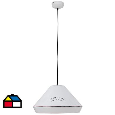 Lmpara colgante farmhouse 1 luz e27 blanca