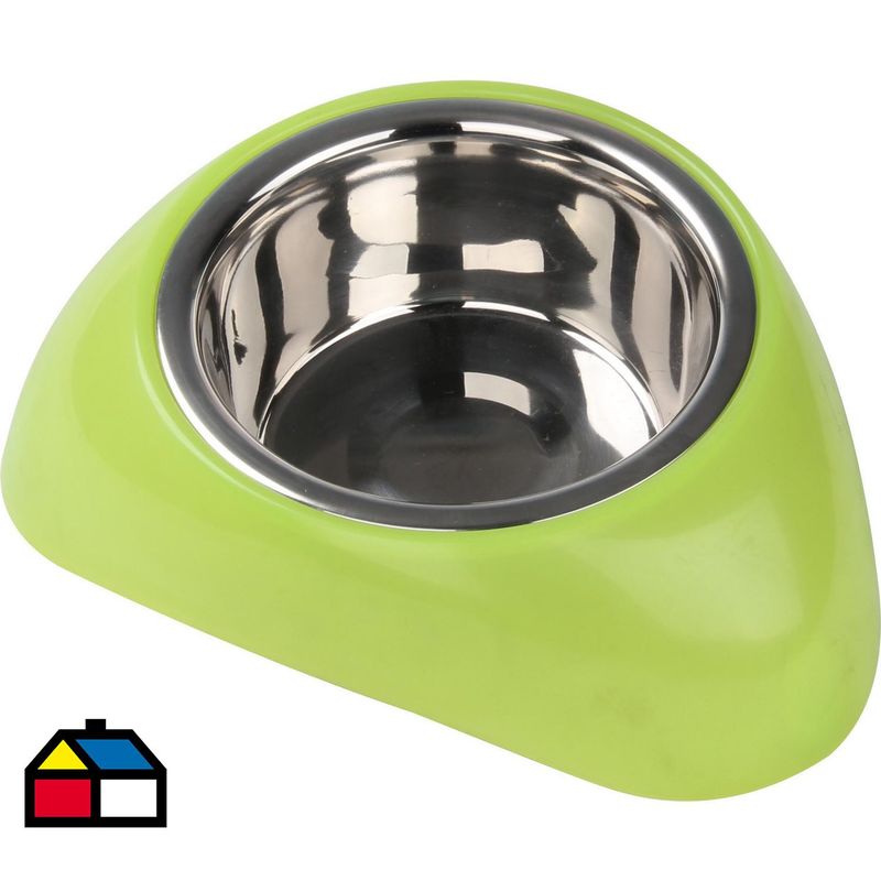 PAWISE - Plato para mascota 750 ml acero inoxidable verde