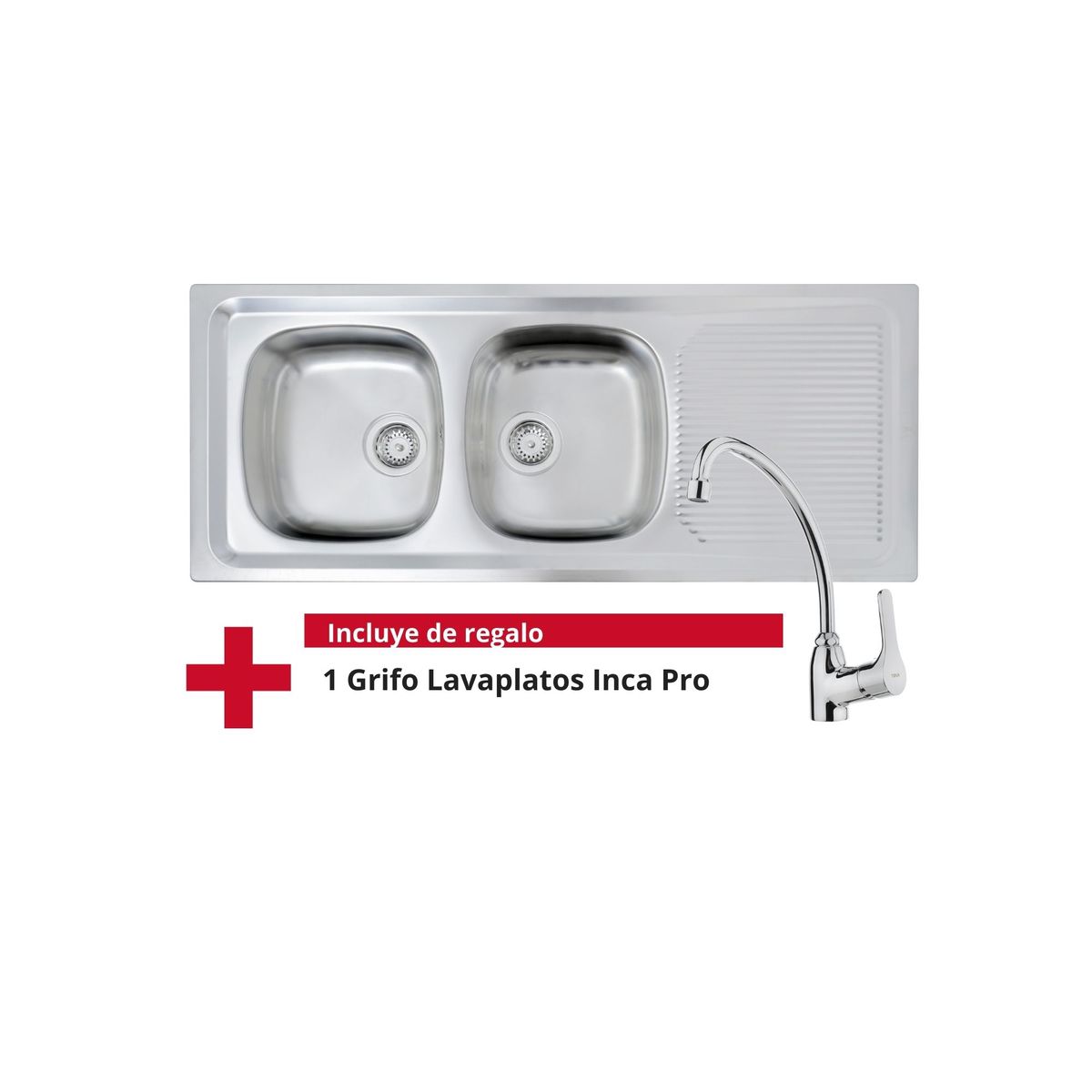 TEKA - Lavaplatos Empotrado 2 Cubeta(s) 123.5x13.8x51 cm Acero inoxidable