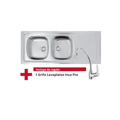 TEKA - Lavaplatos Empotrado 2 Cubeta(s) 123.5x13.8x51 cm Acero inoxidable