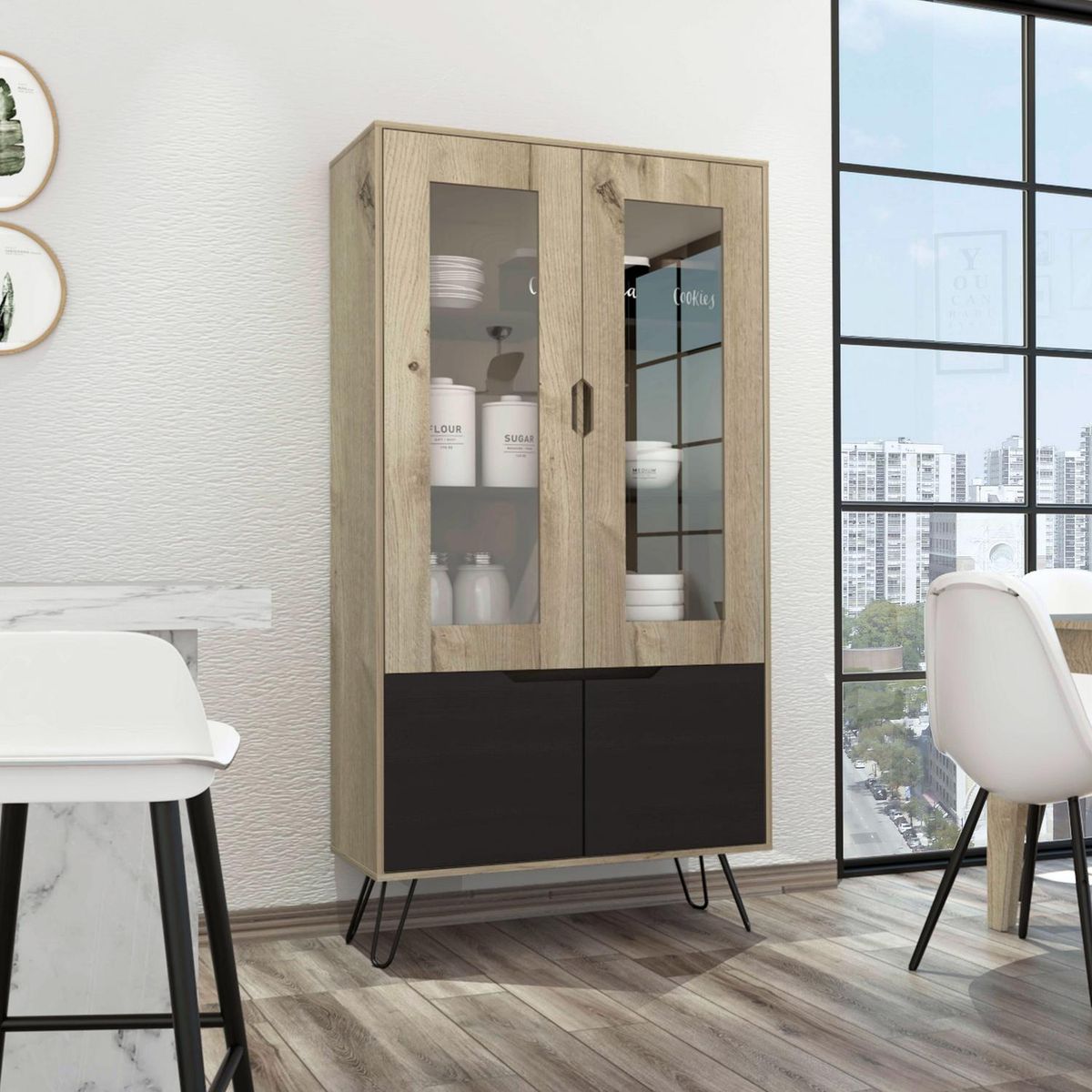 TUHOME - Vitrina 4 repisas 7 puertas 39,6x94,7x180 cm