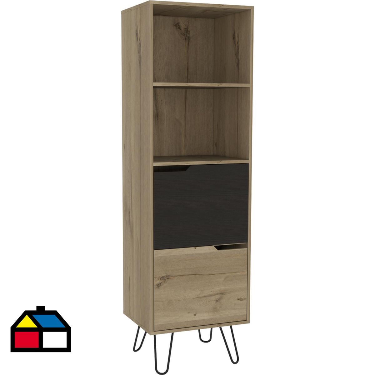 TUHOME - Estante Audra Melamina 2 Nivel(es) 51x169x39.6 cm Duna/Wengué