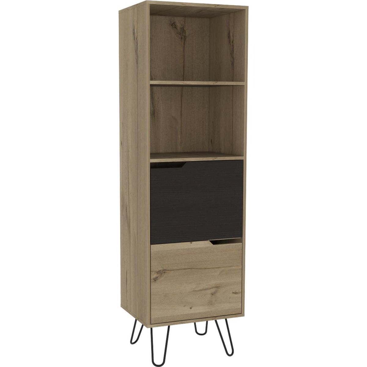 TUHOME - Estante Audra Melamina 2 Nivel(es) 51x169x39.6 cm Duna/Wengué