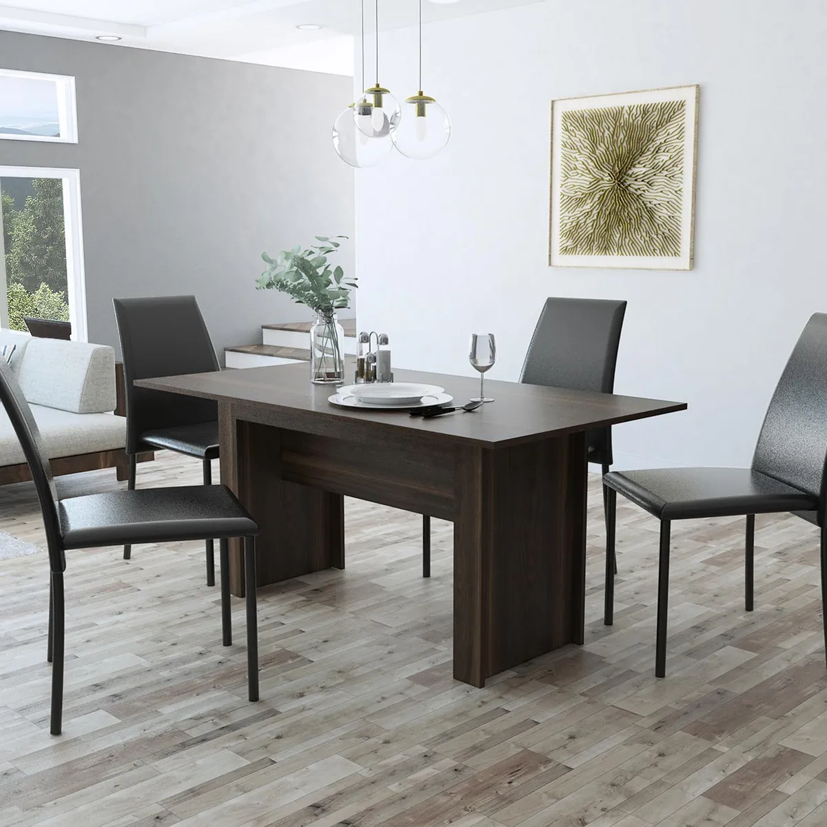 TUHOME - Mesa de comedor rectangular 160x85 cm