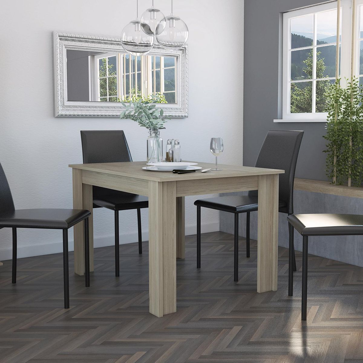 TUHOME - Mesa de comedor rectangular 120x88 cm