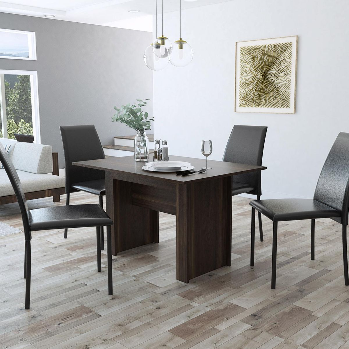 TUHOME - Mesa de comedor rectangular 120x85 cm