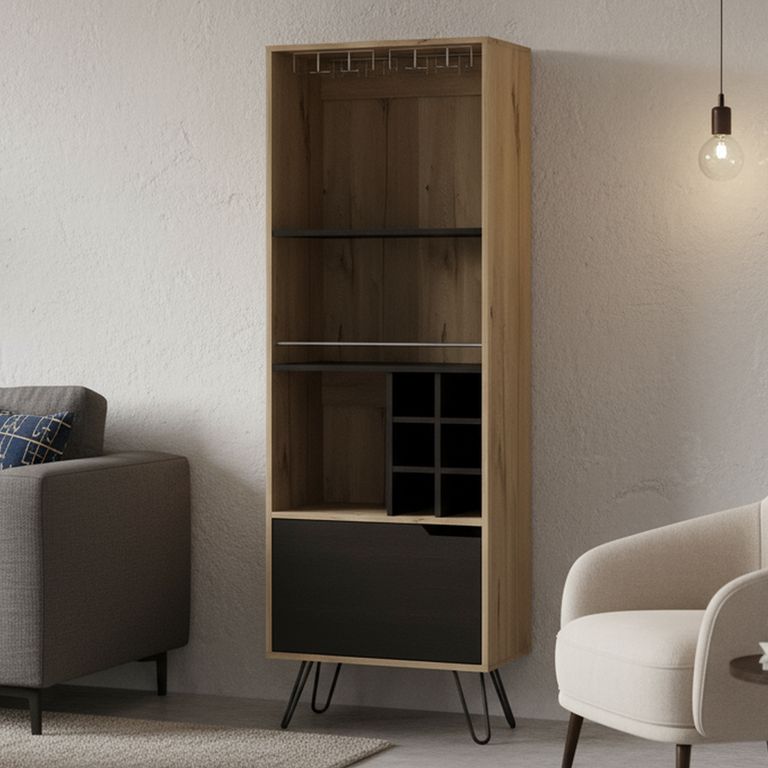 TUHOME Bar Alto Audra 59.7x180x160 cm Duna/wengue