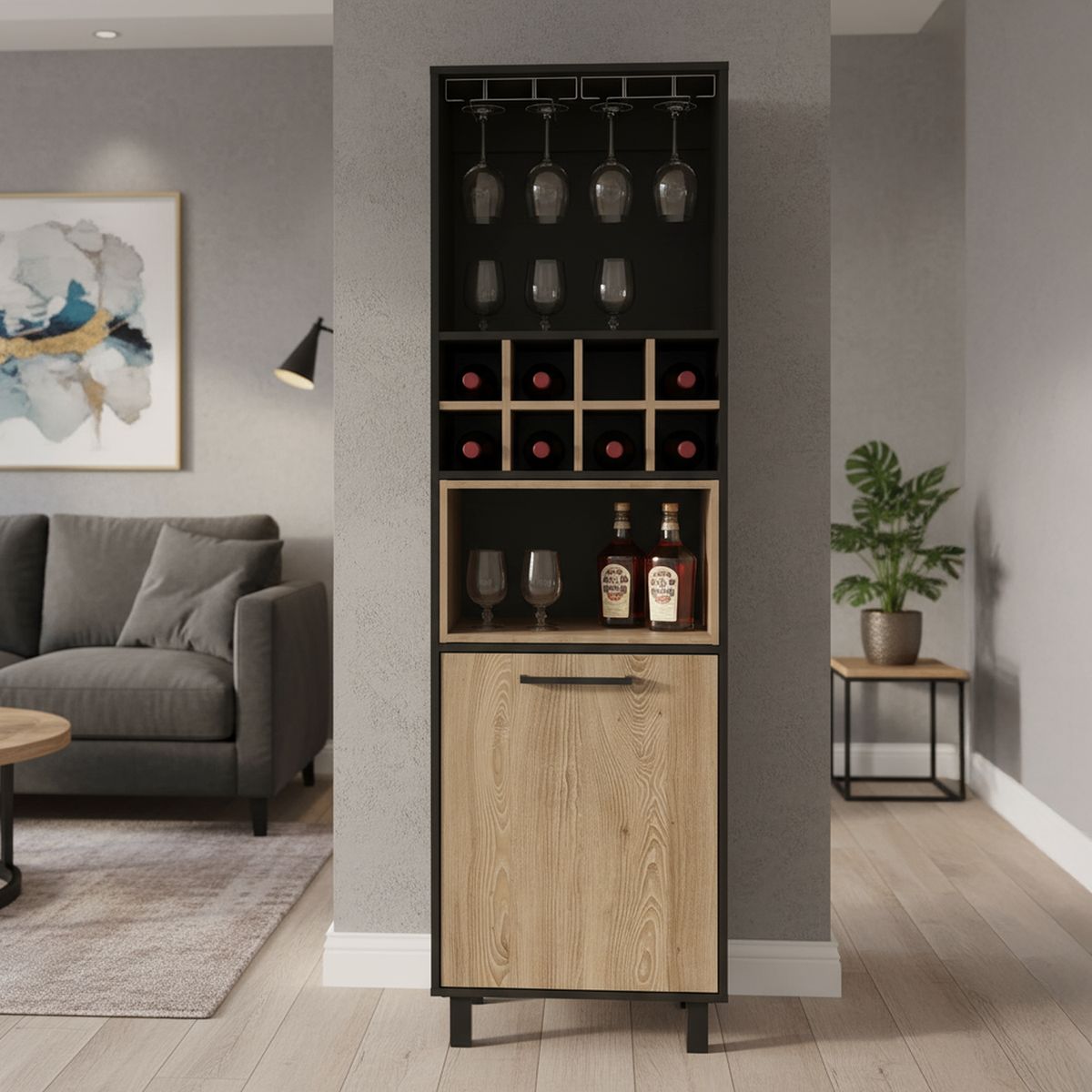 TUHOME - Bar Alto Kaia 53x180x169 cm Wengue/miel