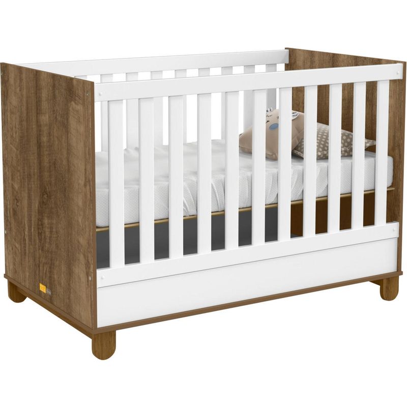 KIDSCOOL - Cuna 134x94x77 cm café/blanco