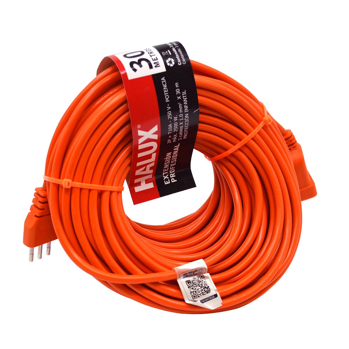 HALUX - Extensión Eléctrica 1 Toma(s) 30 m Naranjo