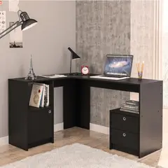 VEKKAHOME - Escritorio 135x75,5x112,5 cm negro