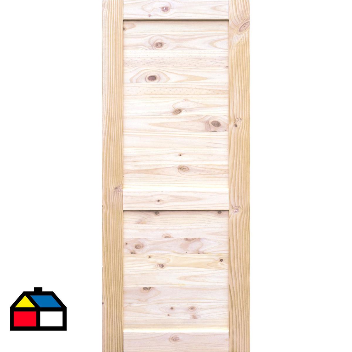 HOLZTEK - Puerta Madera pino oregón 80x200 cm Line Art Nudos Natural