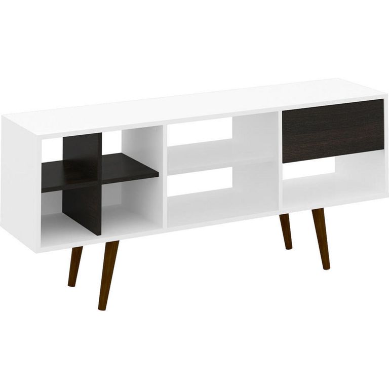 TECNOMOBILI Rack de TV 55 " 136x33x60 Blanco/tabaco