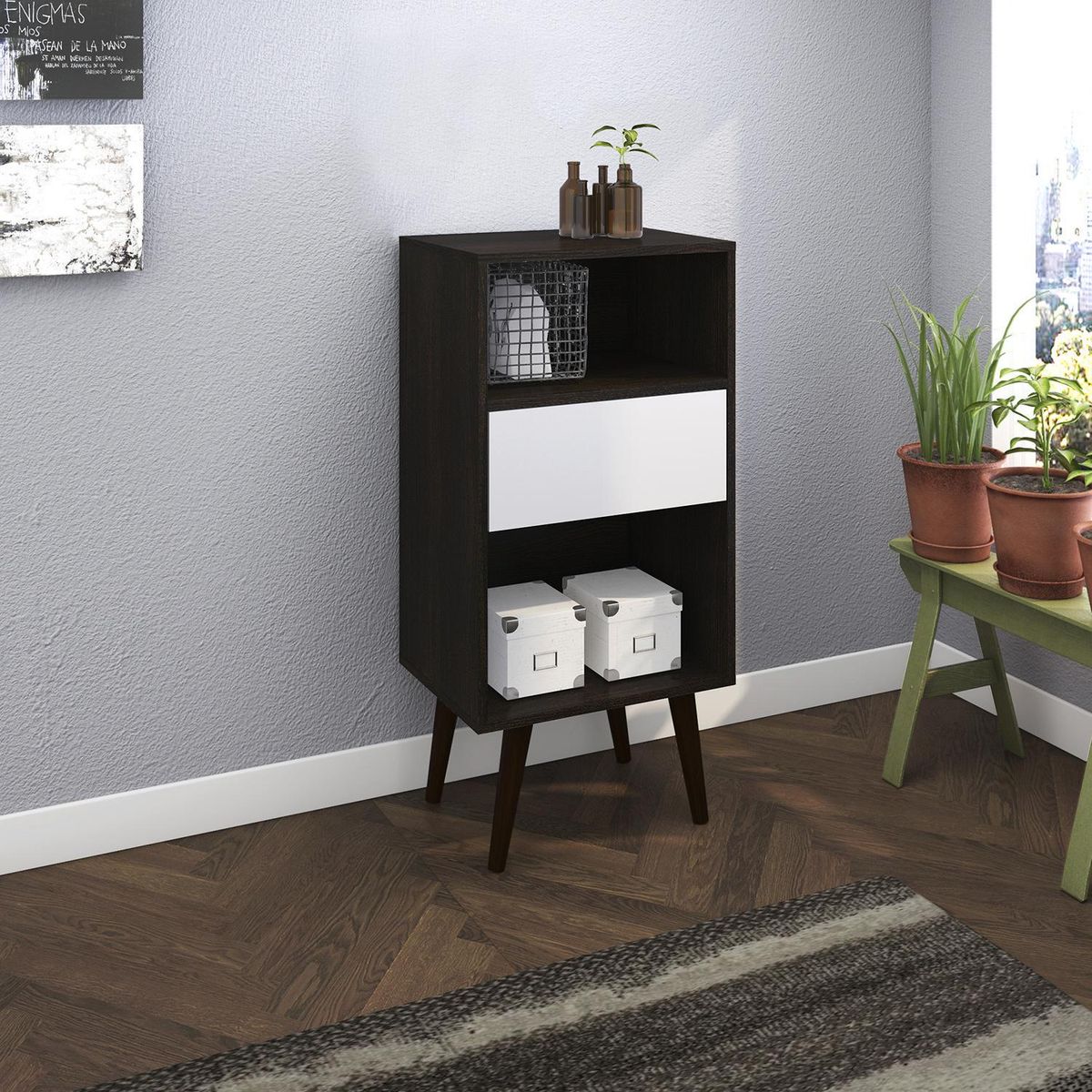 TECNOMOBILI - Estante MDP 2 Nivel(es) 33x94x45 cm Tabaco