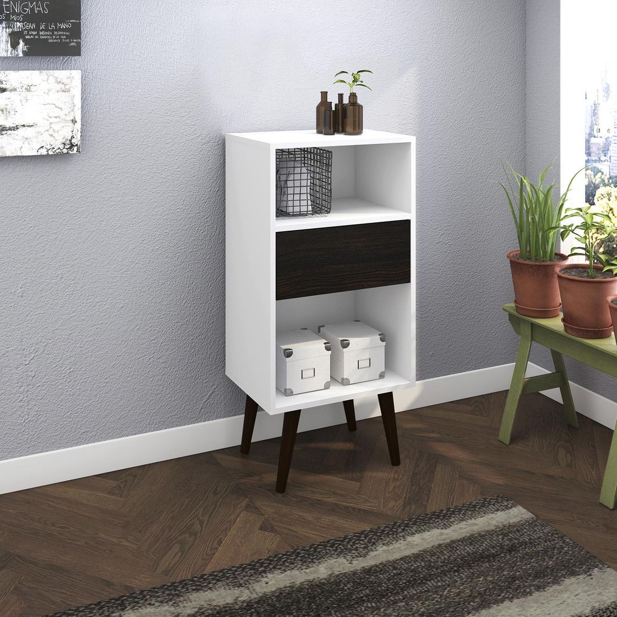 TECNOMOBILI - Estante MDP 2 Nivel(es) 33x94x45 cm Blanco