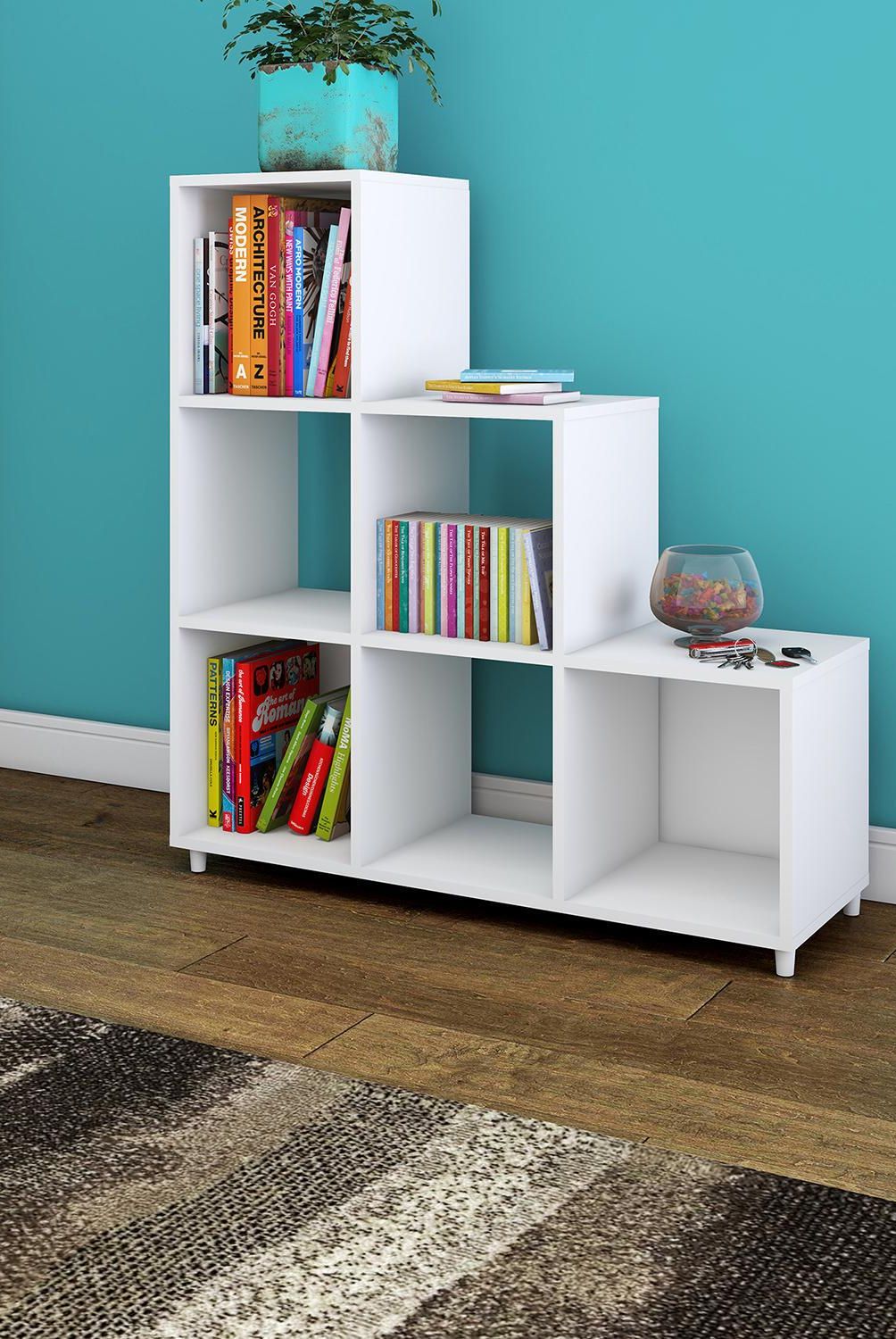 TECNOMOBILI - Estante MDP 9 Nivel(es) 96.5x90x30 cm Blanco