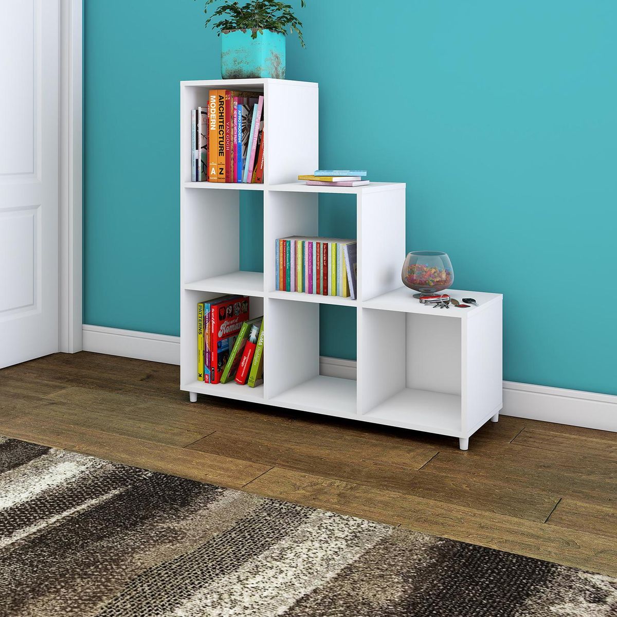 TECNOMOBILI - Estante MDP 9 Nivel(es) 96.5x90x30 cm Blanco