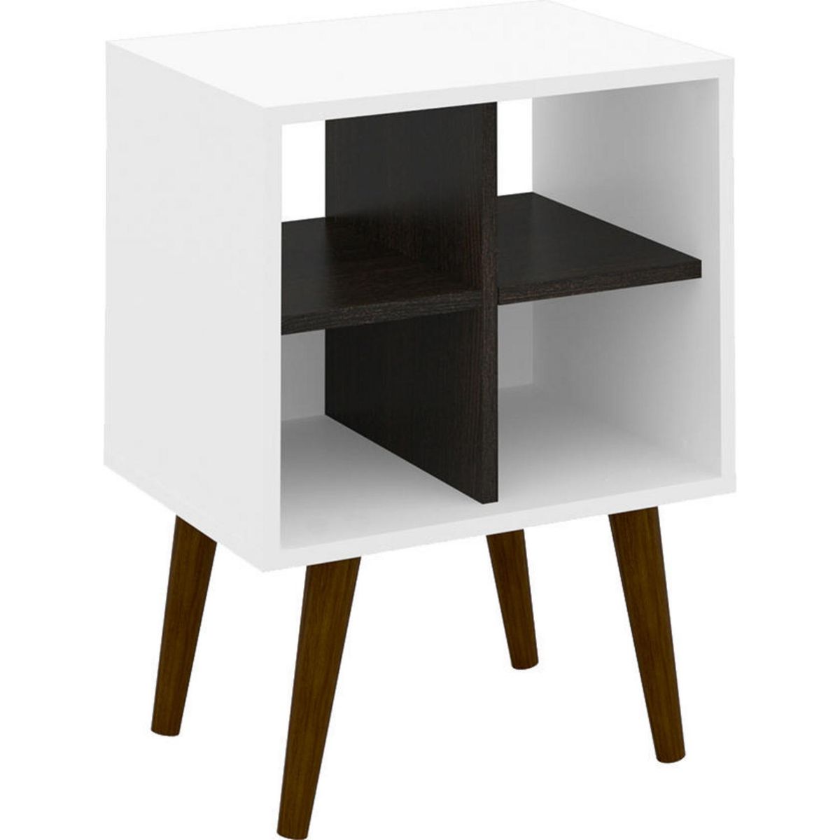 TECNOMOBILI - Velador 45x59,5x33 cm Blanco/Tabaco