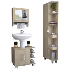 TUHOME - Botiquín optimizador lavamanos mueble bath300 rovere blanco