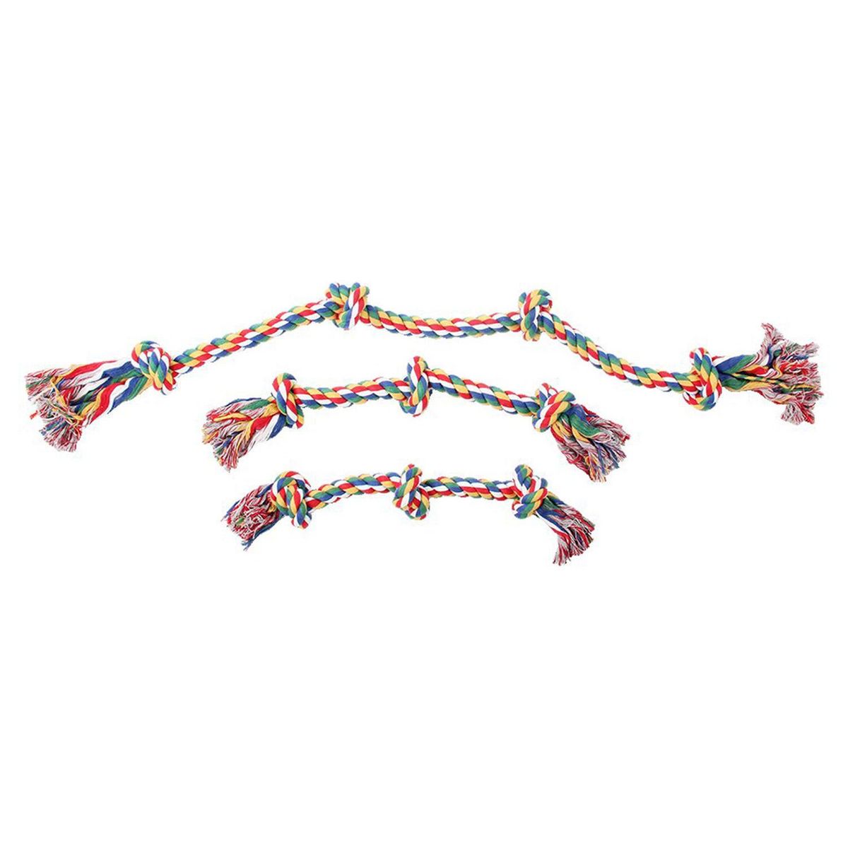 PAWISE - Cuerda nudos para perro 40 cm multicolor