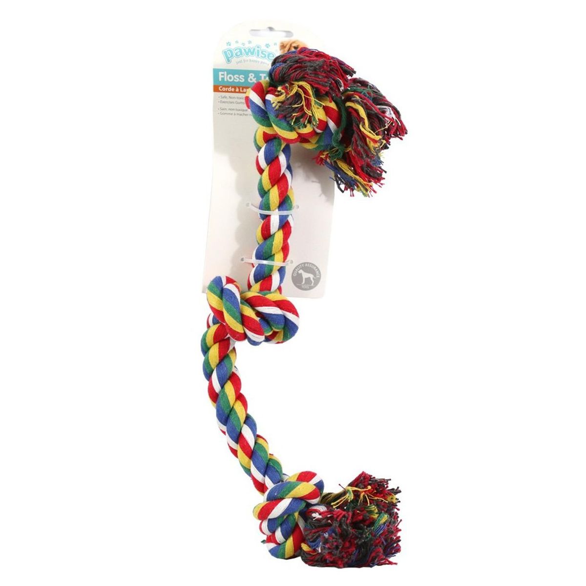 PAWISE - Cuerda nudos para perro 40 cm multicolor