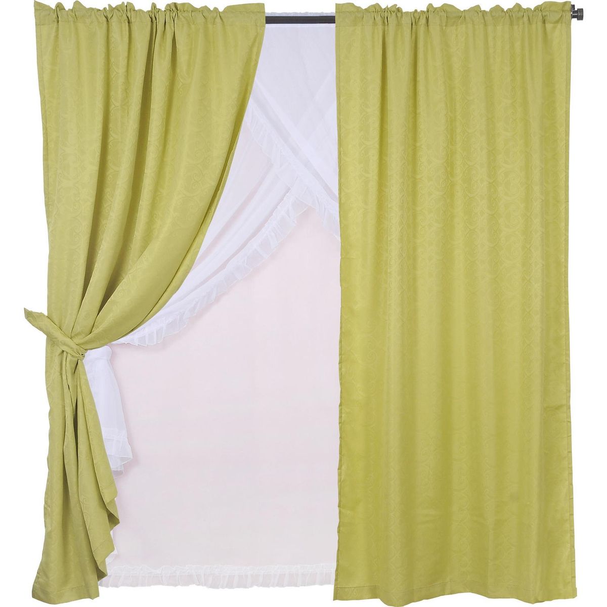 MASHINI - Set cortinas 11 piezas Leticia pistacho