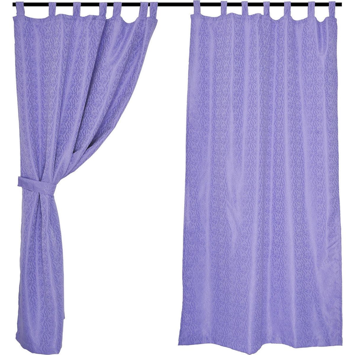 MASHINI - Set cortinas jacquard ébano 140x220 cm lila