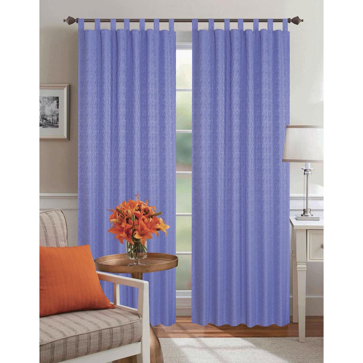 MASHINI - Set cortinas jacquard ébano 140x220 cm lila