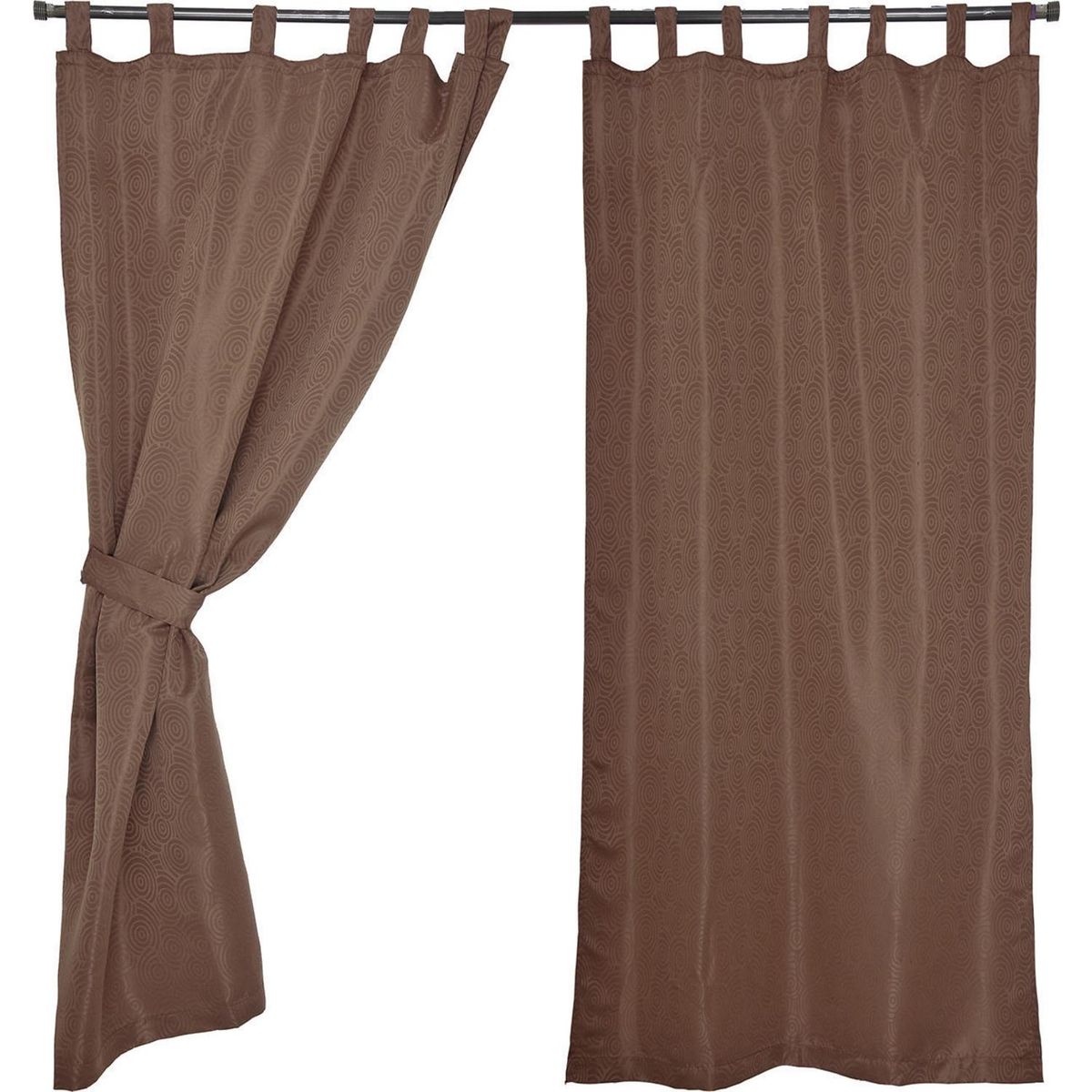 MASHINI - Set cortinas jacquard nogal 140x220 cm chocolate