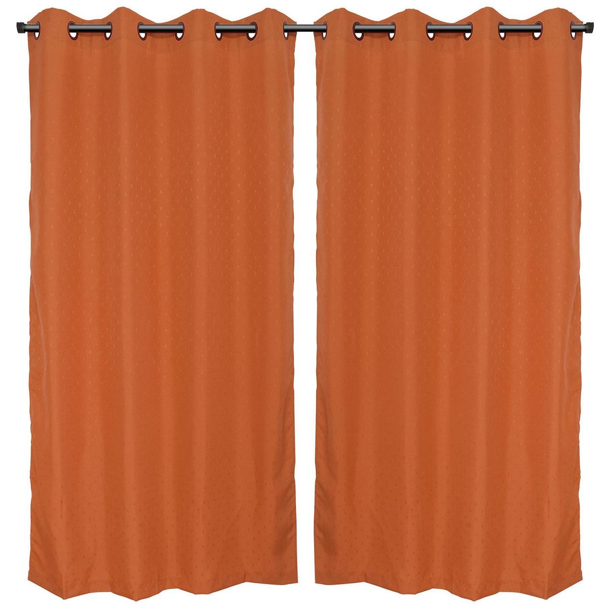 MASHINI - Set cortinas jacquard Sofía 140x220 cm naranjo