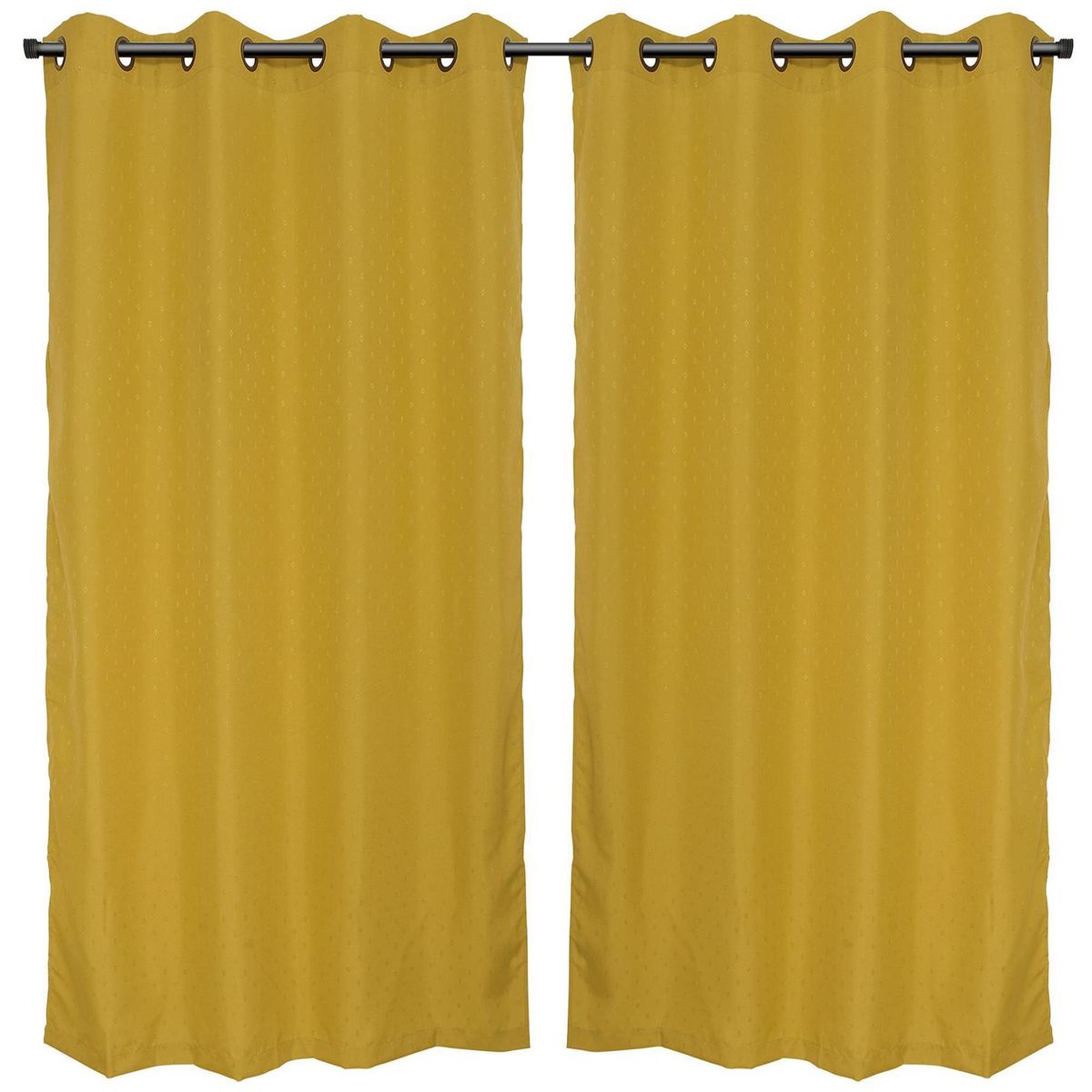 MASHINI - Set cortinas jacquard Sofía 140x220 cm dorado