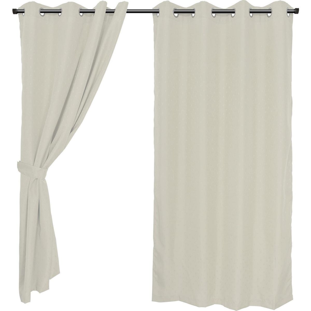 MASHINI - Set cortinas jacquard Sofía 140x220 cm crema