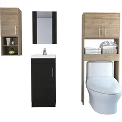 TUHOME - Set Botiquín/Mueble Lavamanos/Espejo/Mueble Optimizador
