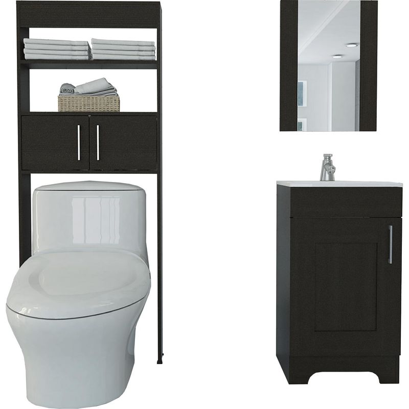TUHOME - Set Mueble Lavamano/Espejo/Mueble Optimizador  Wengue