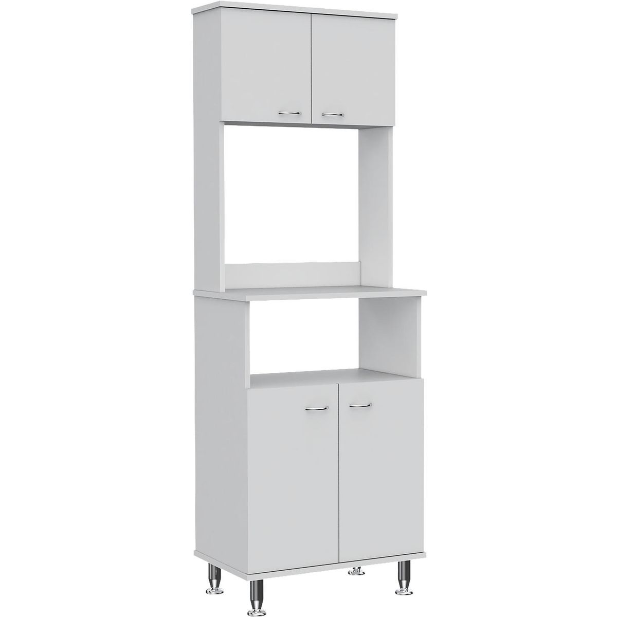 TUHOME - Set mueble microondas + isla de cocina blanco