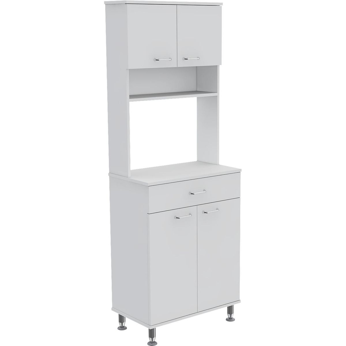 TUHOME - Set mueble microondas + isla de cocina blanco