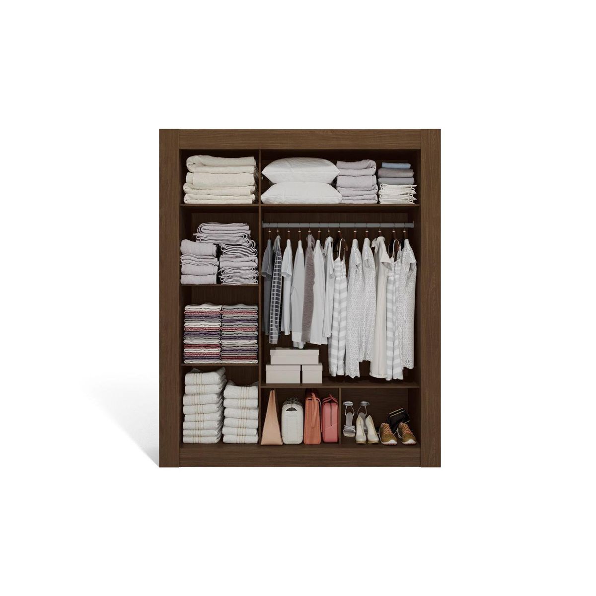 YARDAS - Clóset 3 Puerta(s) 4 Repisa(s) 170xx55 cm Café