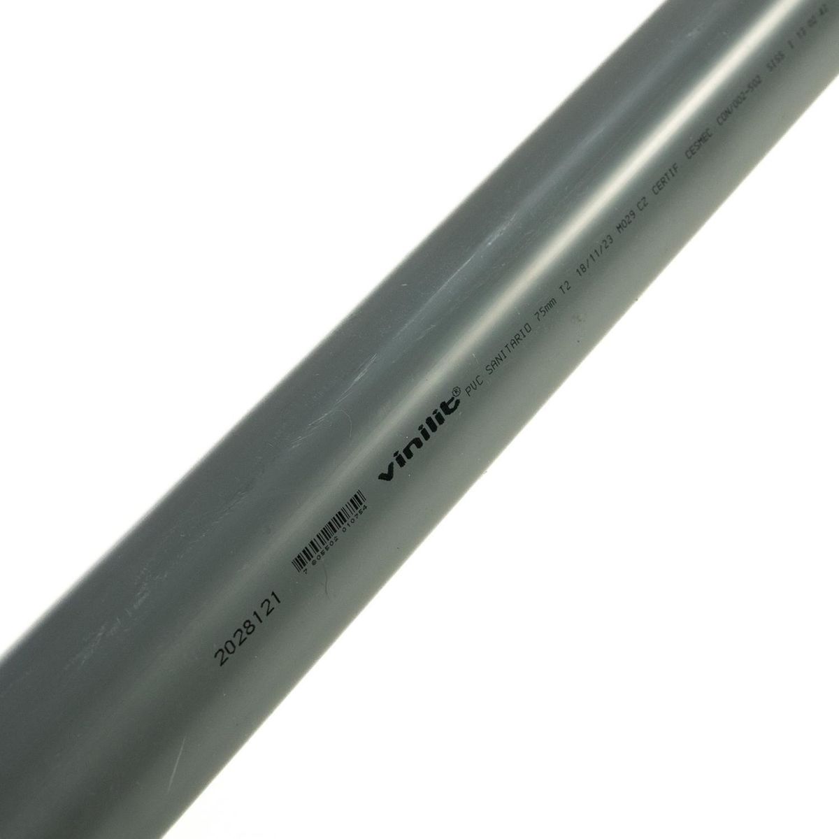 VINILIT - Tubo Cementar Gris PVC Agua 75 mmx3 m