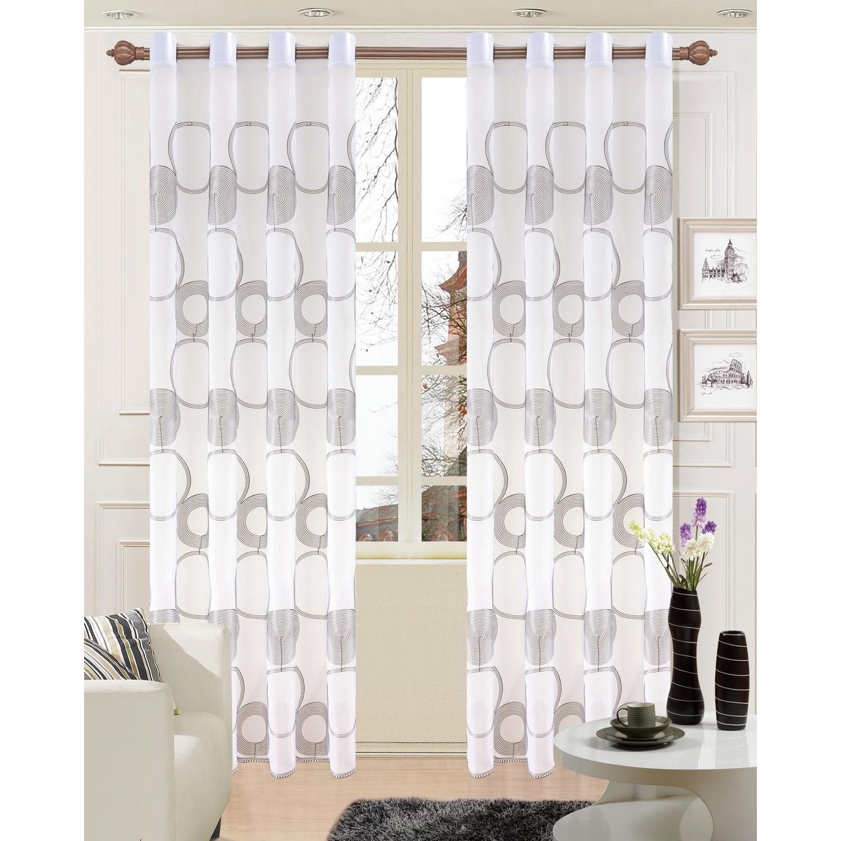 MASHINI - Set de velos Wood 140x220cm blanco