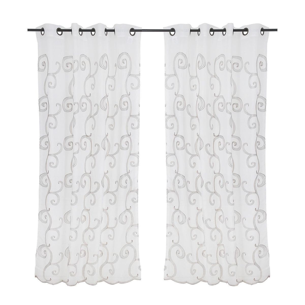 MASHINI - Set de velos Curl 140x220cm blanco/café